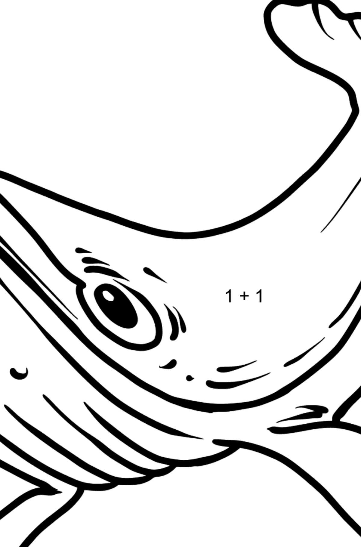 Whale coloring page - Math Coloring - Addition for Kids