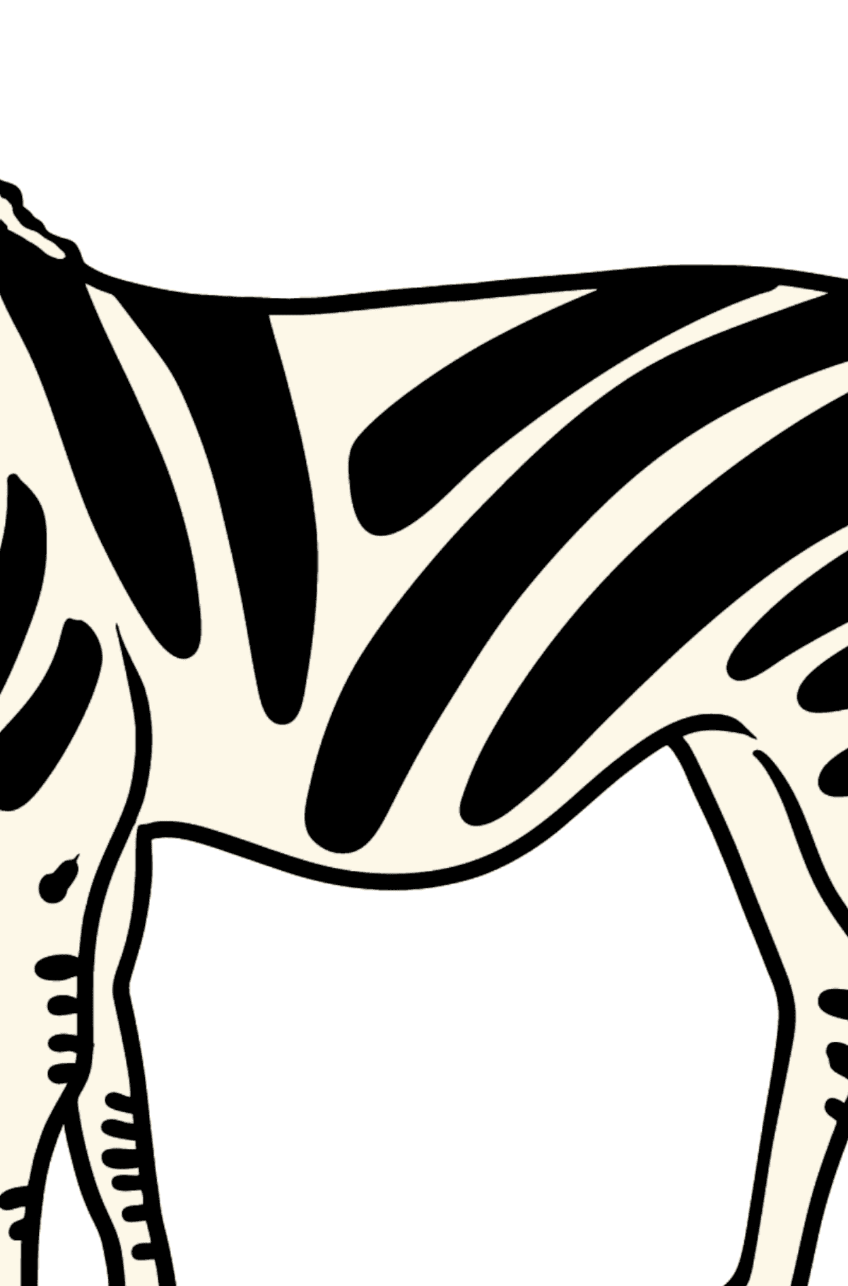 Раскраска зебра - На Сложение для Детей