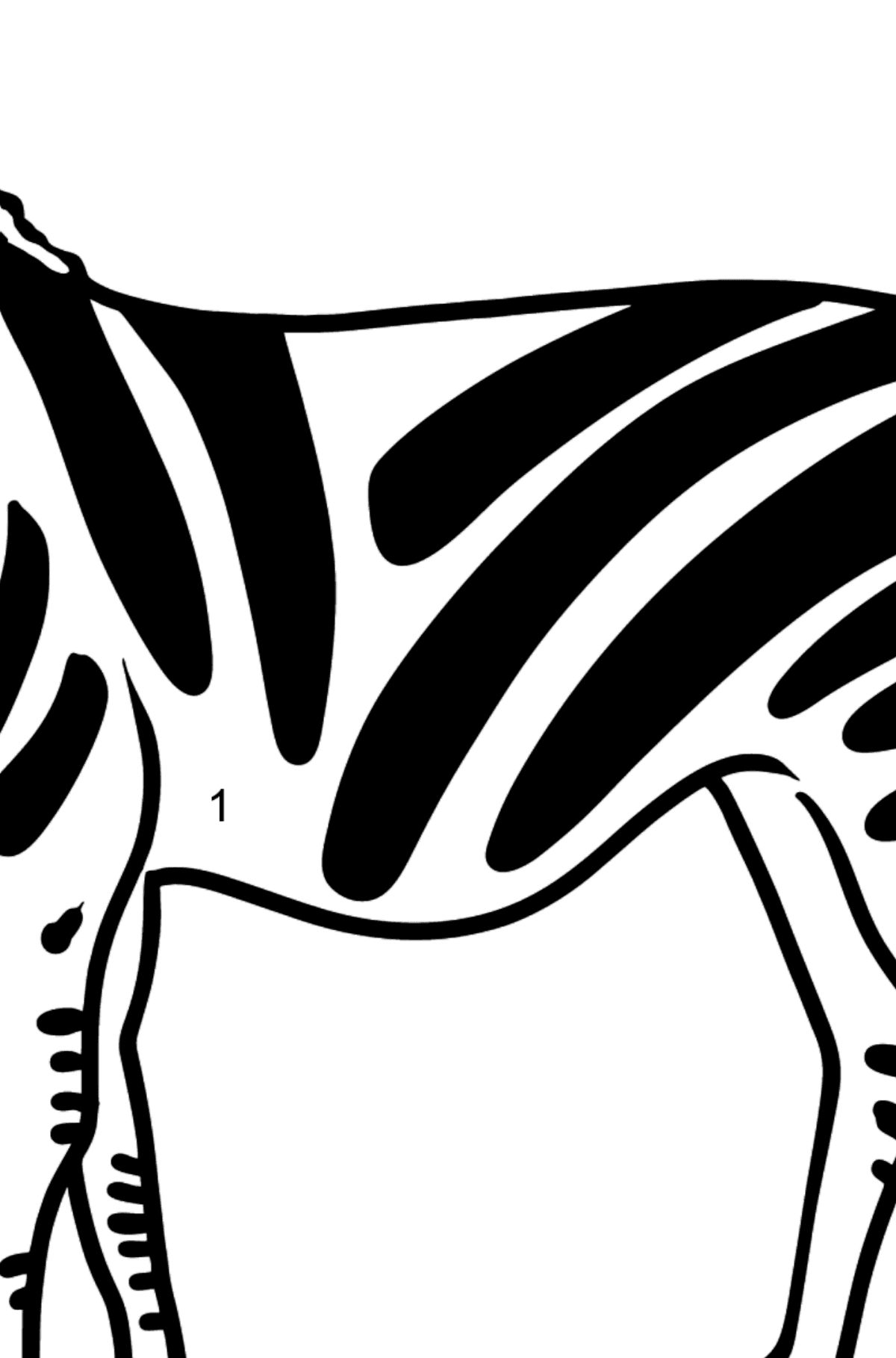 Zebra coloring page - Coloring by Numbers for Kids