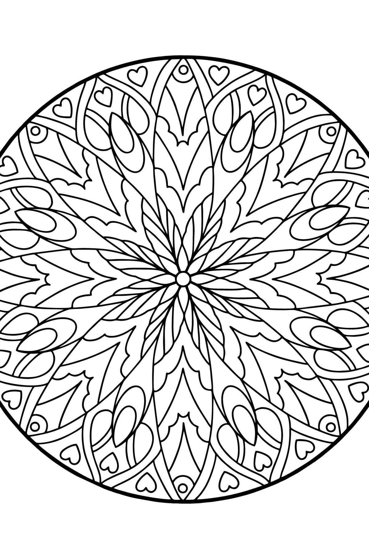 Complex Coloring Page for Kids - Mandala - Coloring Pages for Kids