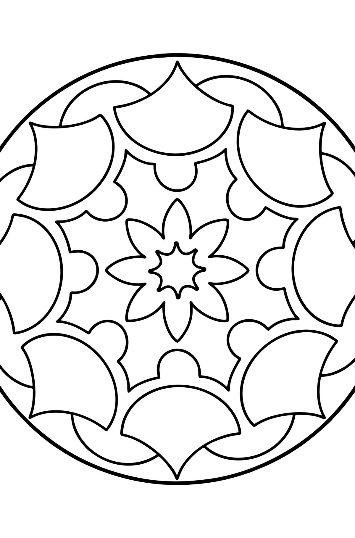 Desenho para colorir Mandala - 13 elementos - Imagens para Colorir para Crianças