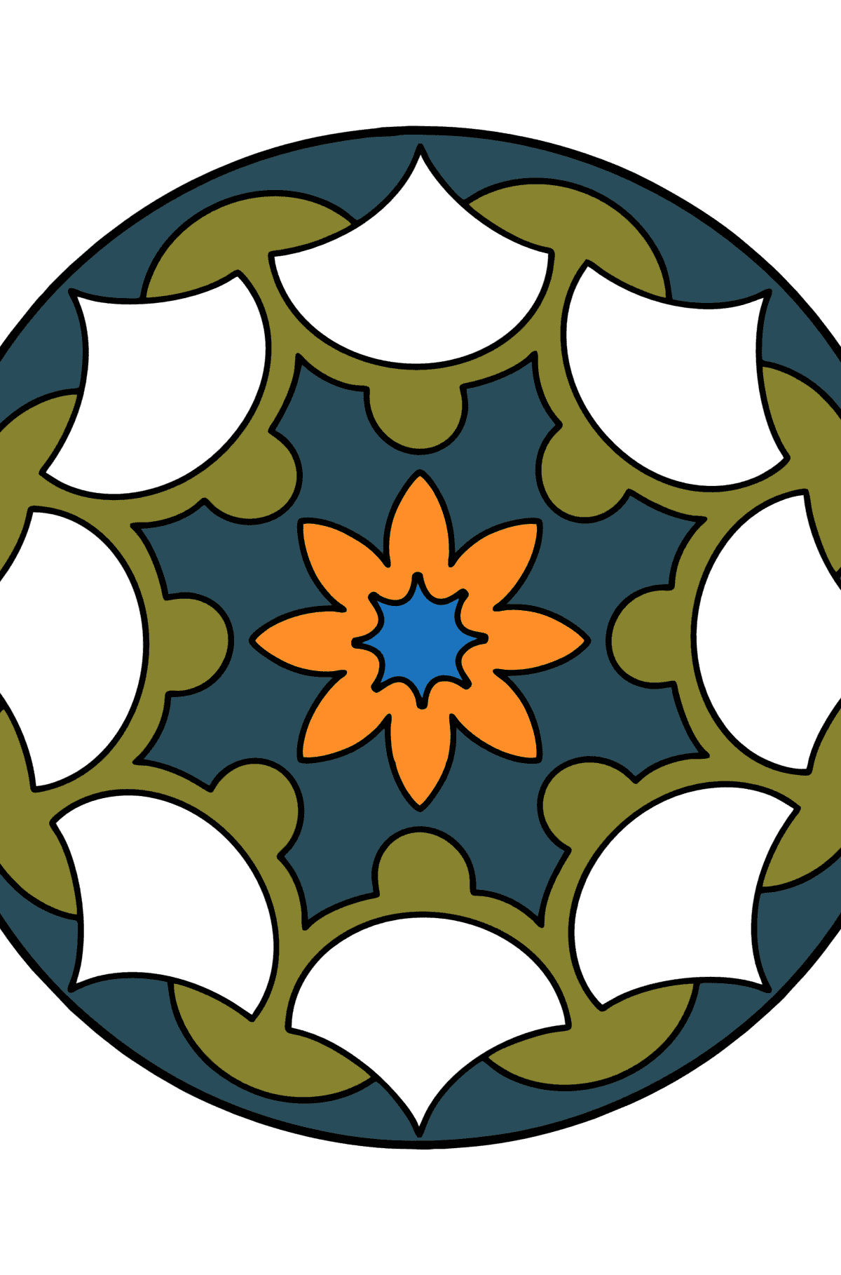 Mandala coloring page - 13 elements - Coloring Pages for Kids