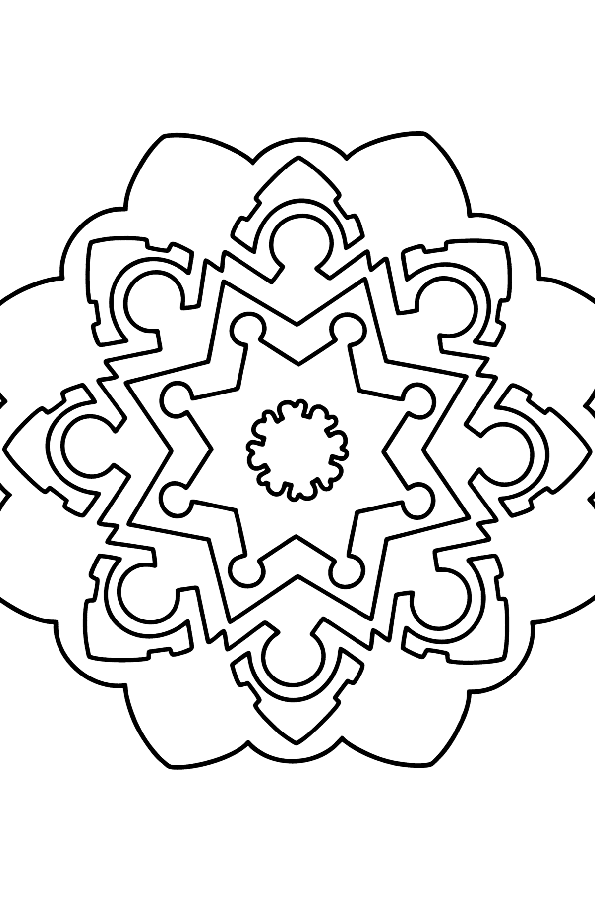 Desenho para colorir Mandala - 13 partes - Imagens para Colorir para Crianças
