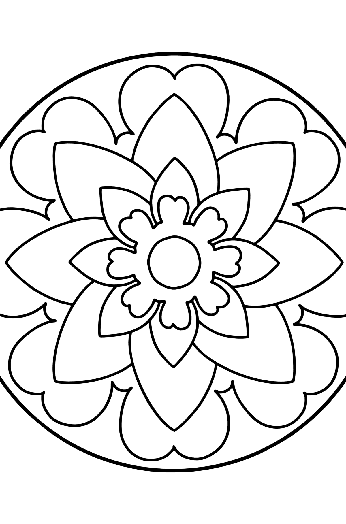 Tegning til farvning Mandala 10 - Tegninger til farvelægning for børn