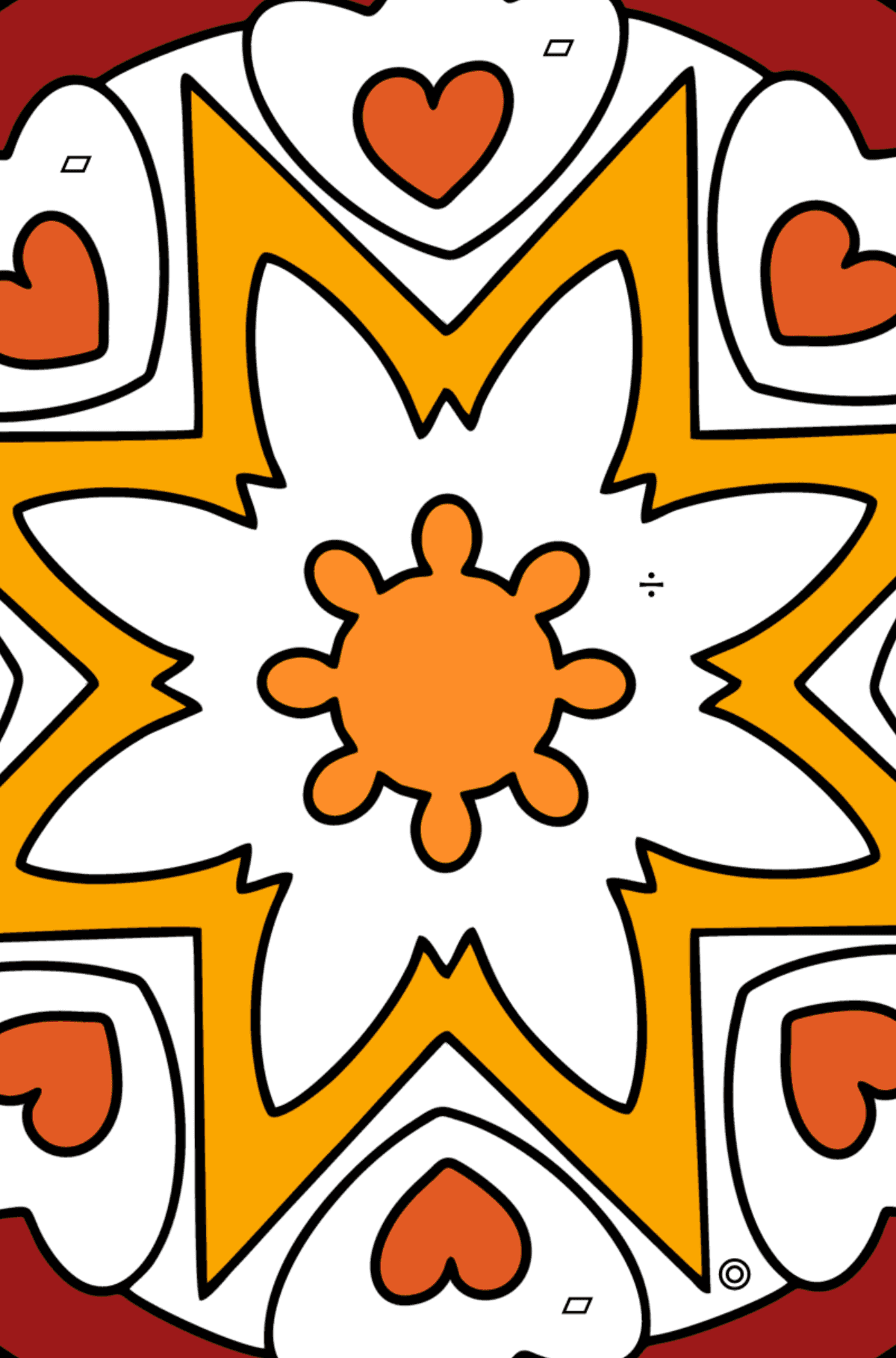 Розмальовка Мандала - 20 частин - Розмальовка по Символам і Геометричним Фігурам для дітей