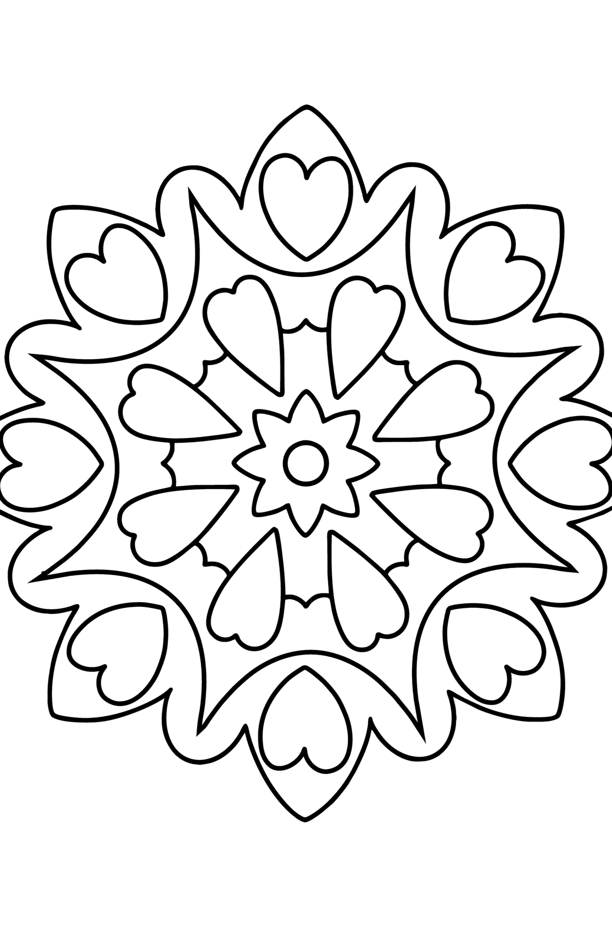 Desenho para colorir Mandala - 21 elementos - Imagens para Colorir para Crianças