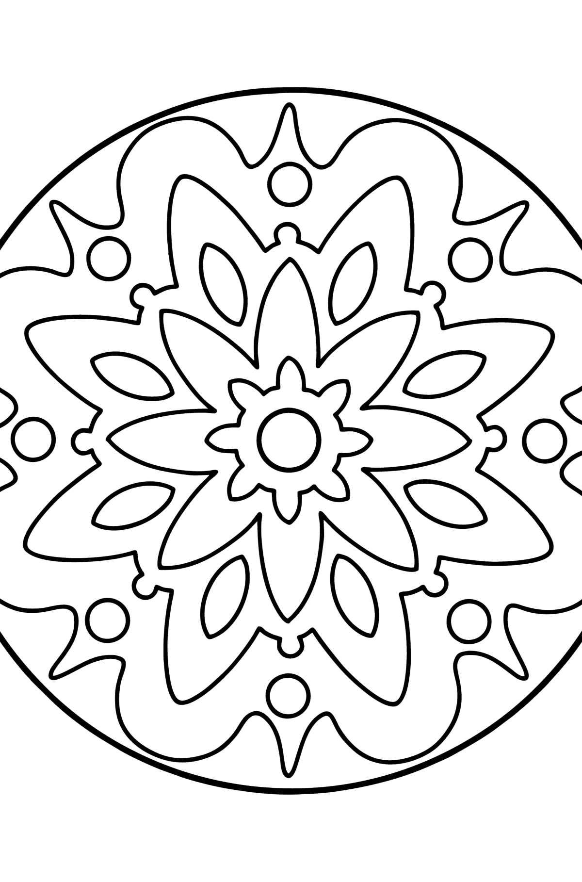 Desenho para colorir Mandala - 22 elementos - Imagens para Colorir para Crianças