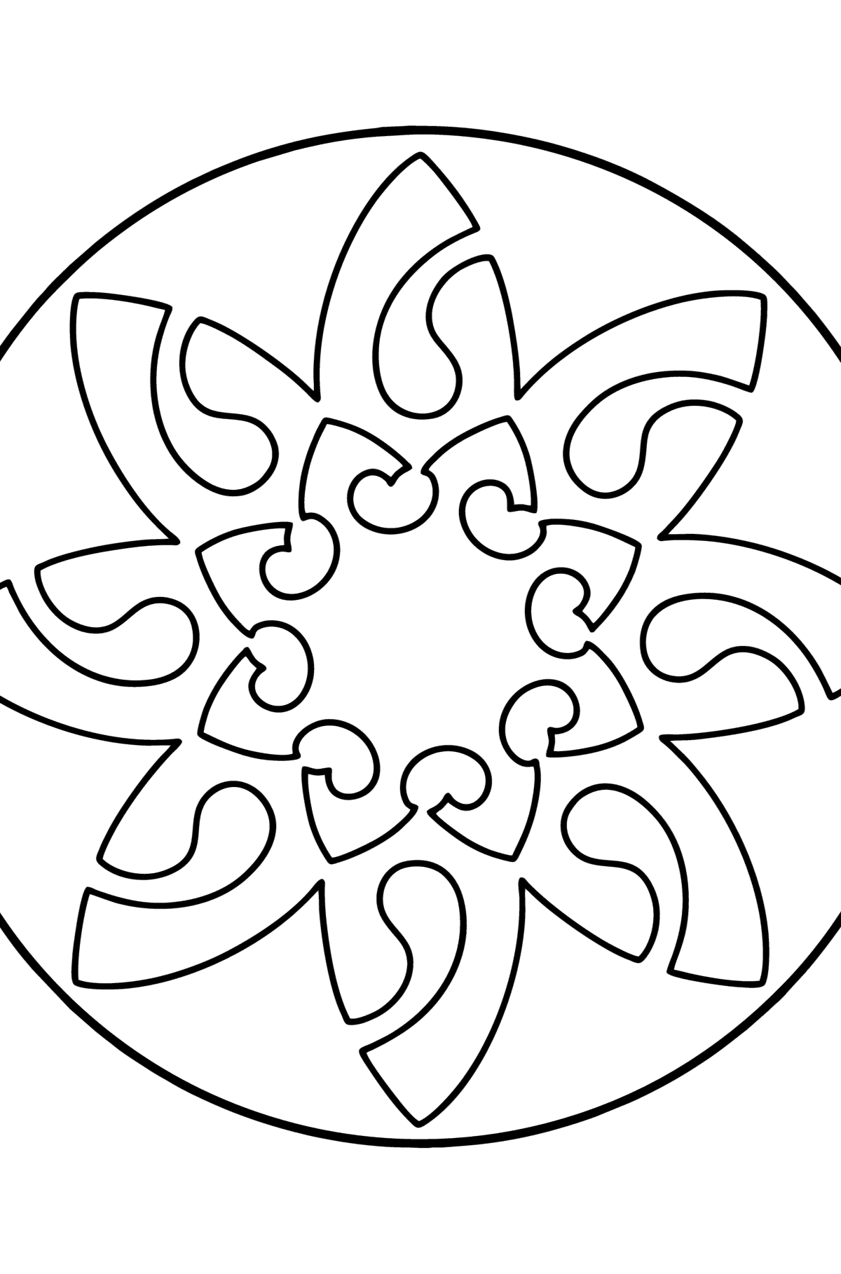 Mandala coloring page - 3 elements - Coloring Pages for Kids