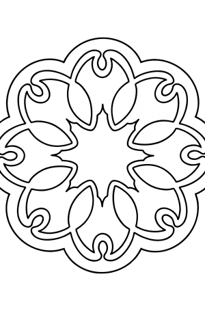 Mandala coloring page - 4 elements ♥ Online and Print for Free!