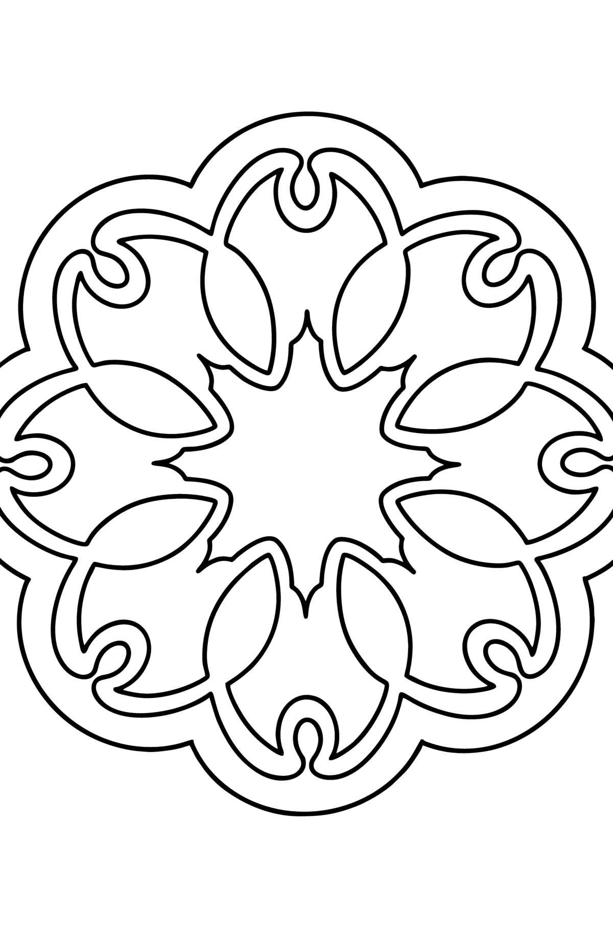 Mandala coloring page - 4 elements - Coloring Pages for Kids