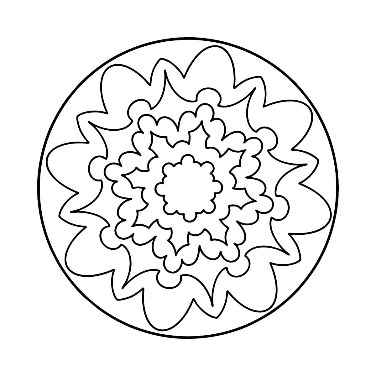 Mandala coloring page - 6 elements ♥ Online and Print for Free!
