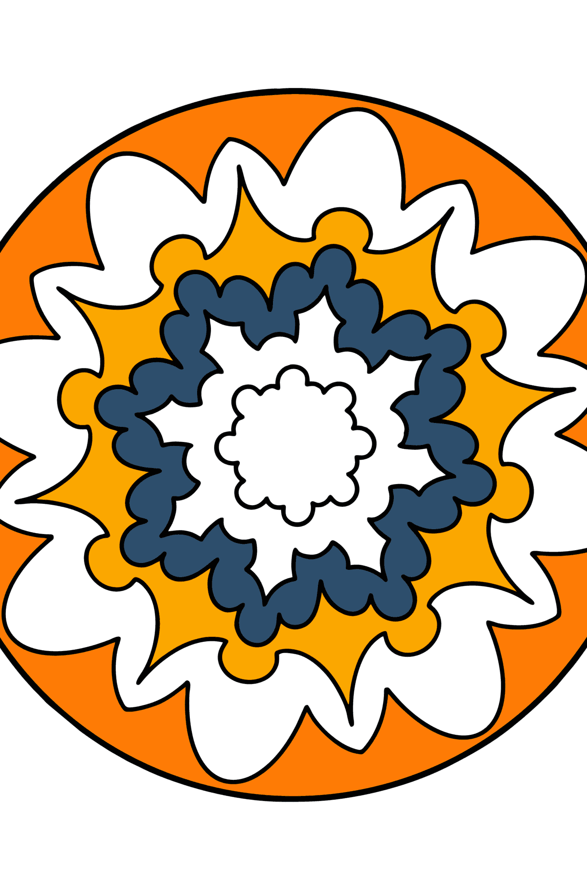 Desenho para colorir Mandala - 6 elementos - Imagens para Colorir para Crianças