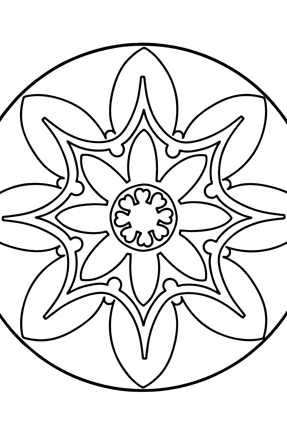 Mandala coloring page - 7 elements - Coloring Pages for Kids