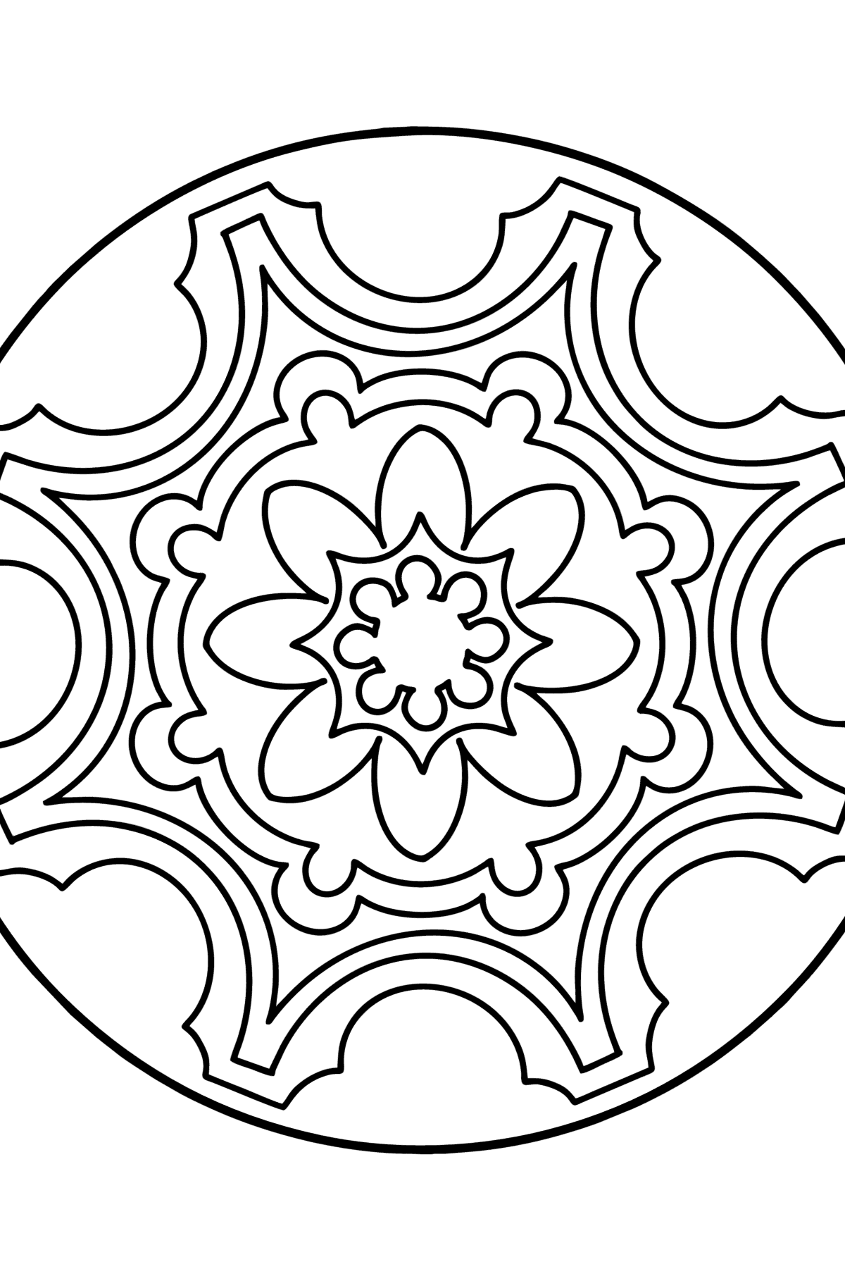 Mandala coloring page - 9 elements - Coloring Pages for Kids