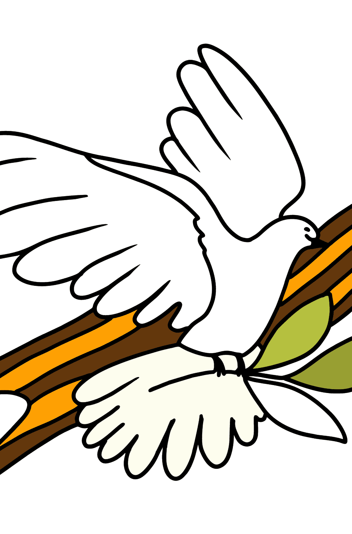 Раскраска 9 мая - Голуби - Картинки для Детей