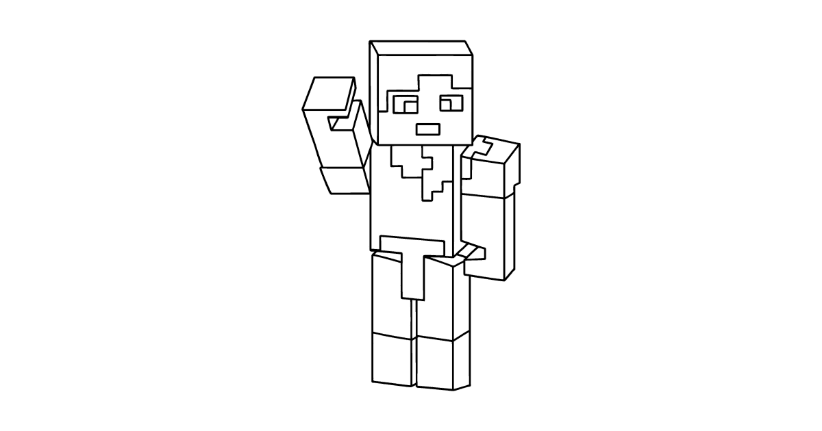 Minecraft para colorir (Steve, Alex e outros)