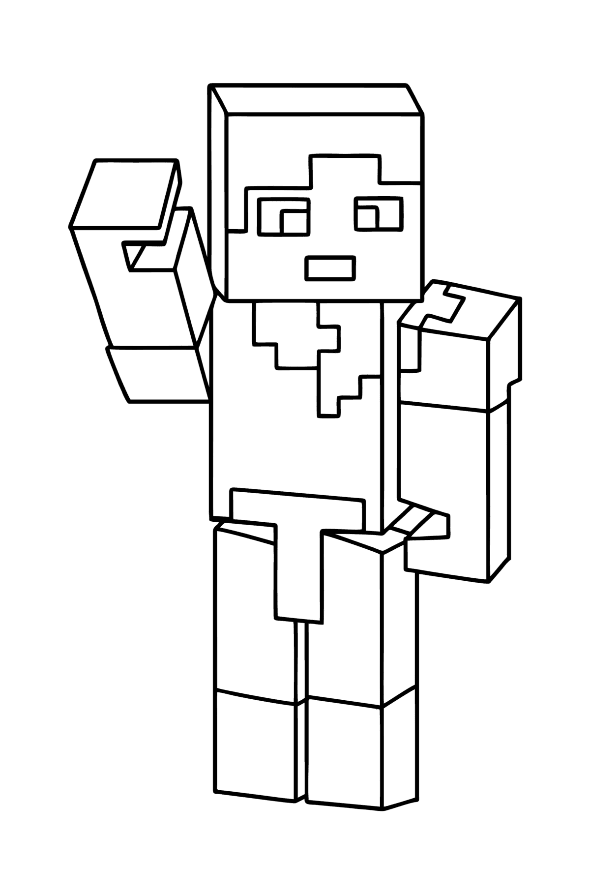 Tegning til farvning Minecraft Alex - Tegninger til farvelægning for børn