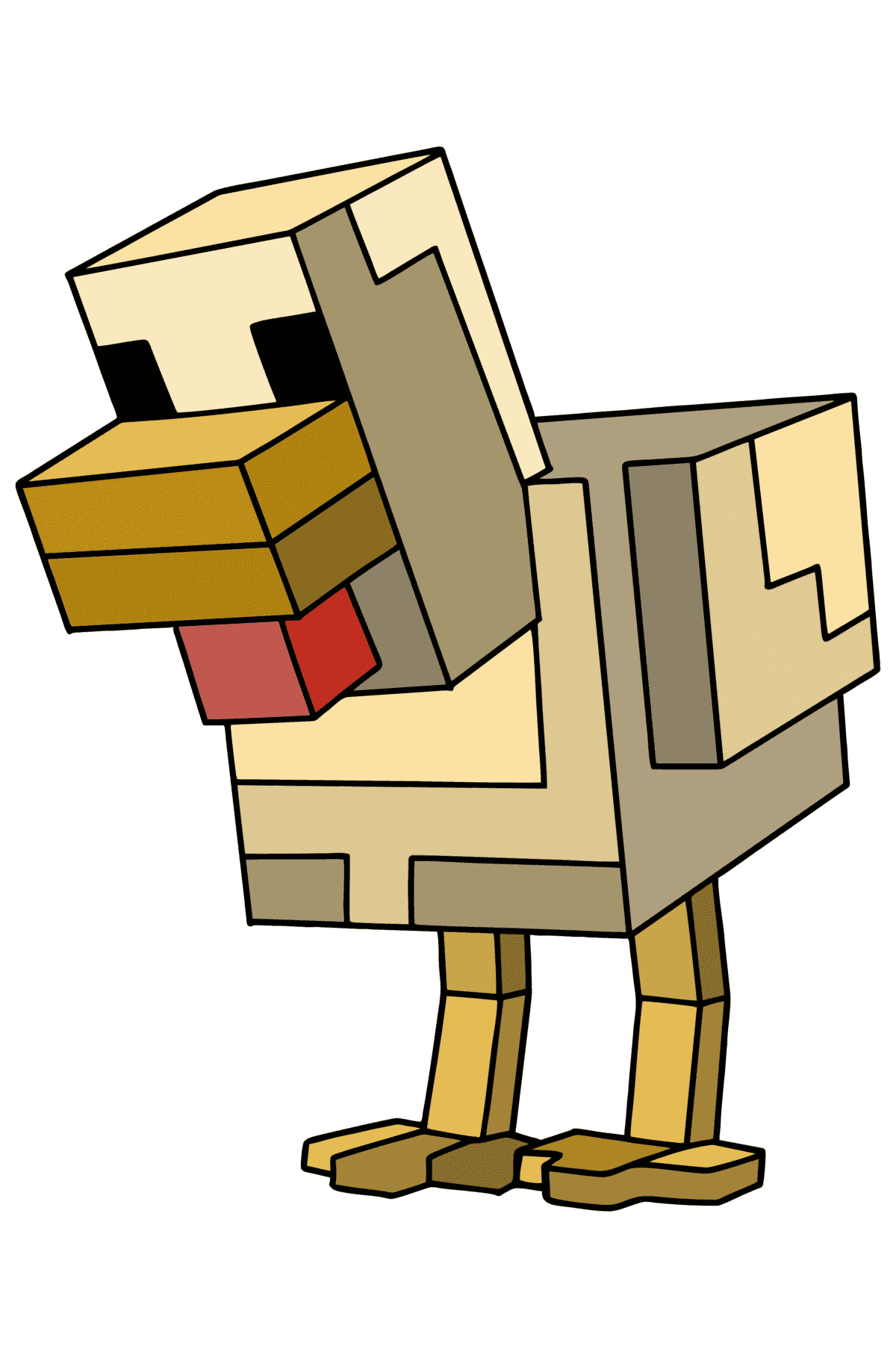 Omalovánka Minecraft Chicken - Omalovánky pro děti