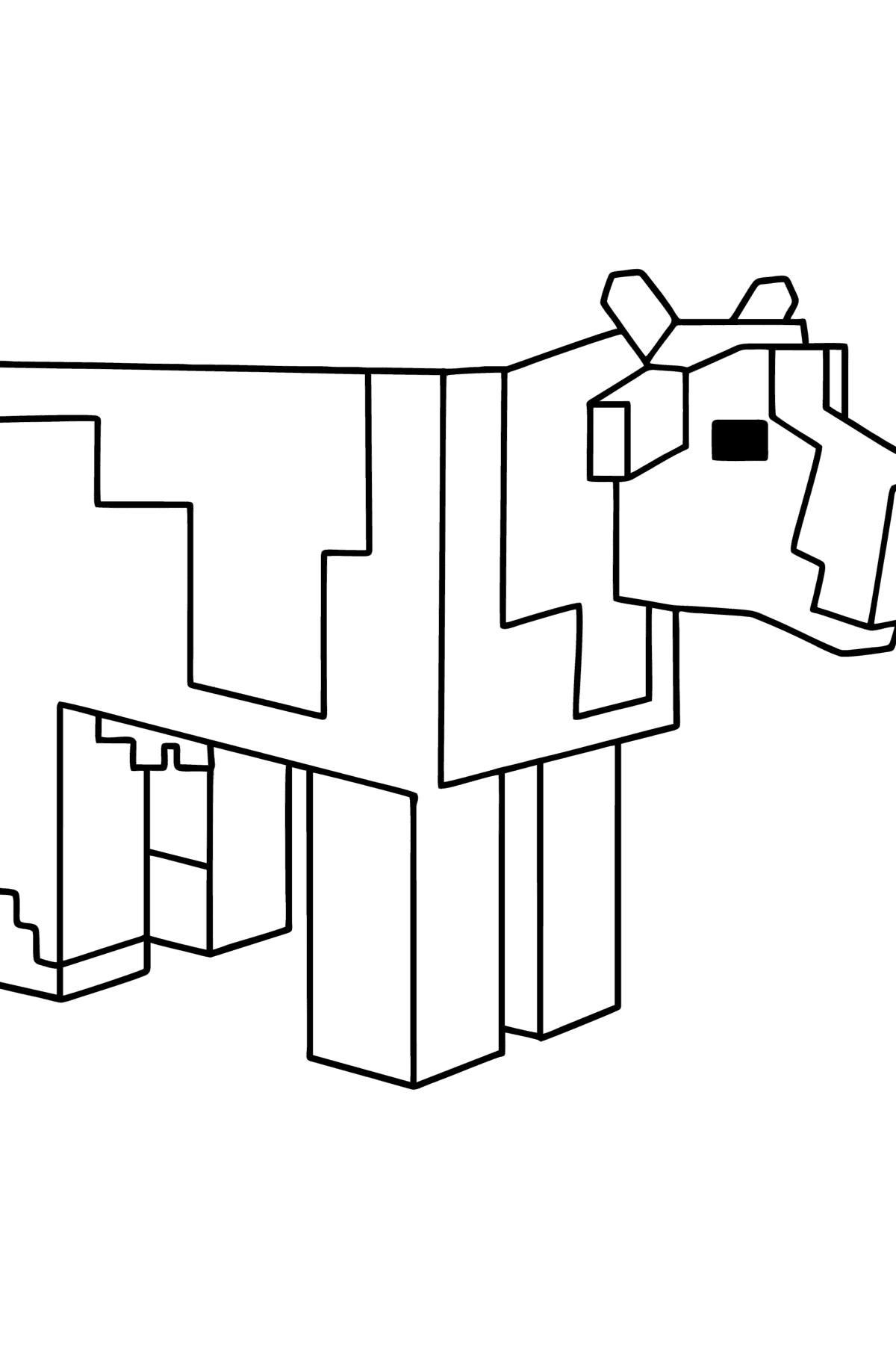 Kolorowanka Minecraft Cow - Kolorowanki dla dzieci