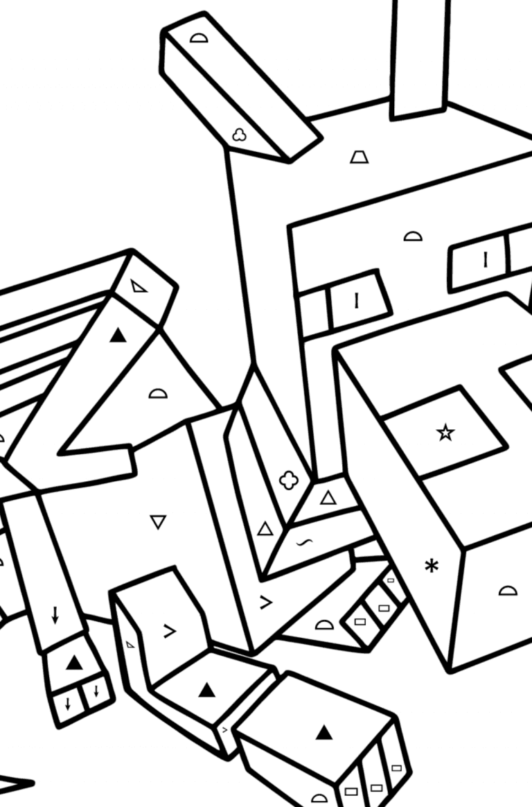 Symbol and Shapes Ender Dragon Coloring Page