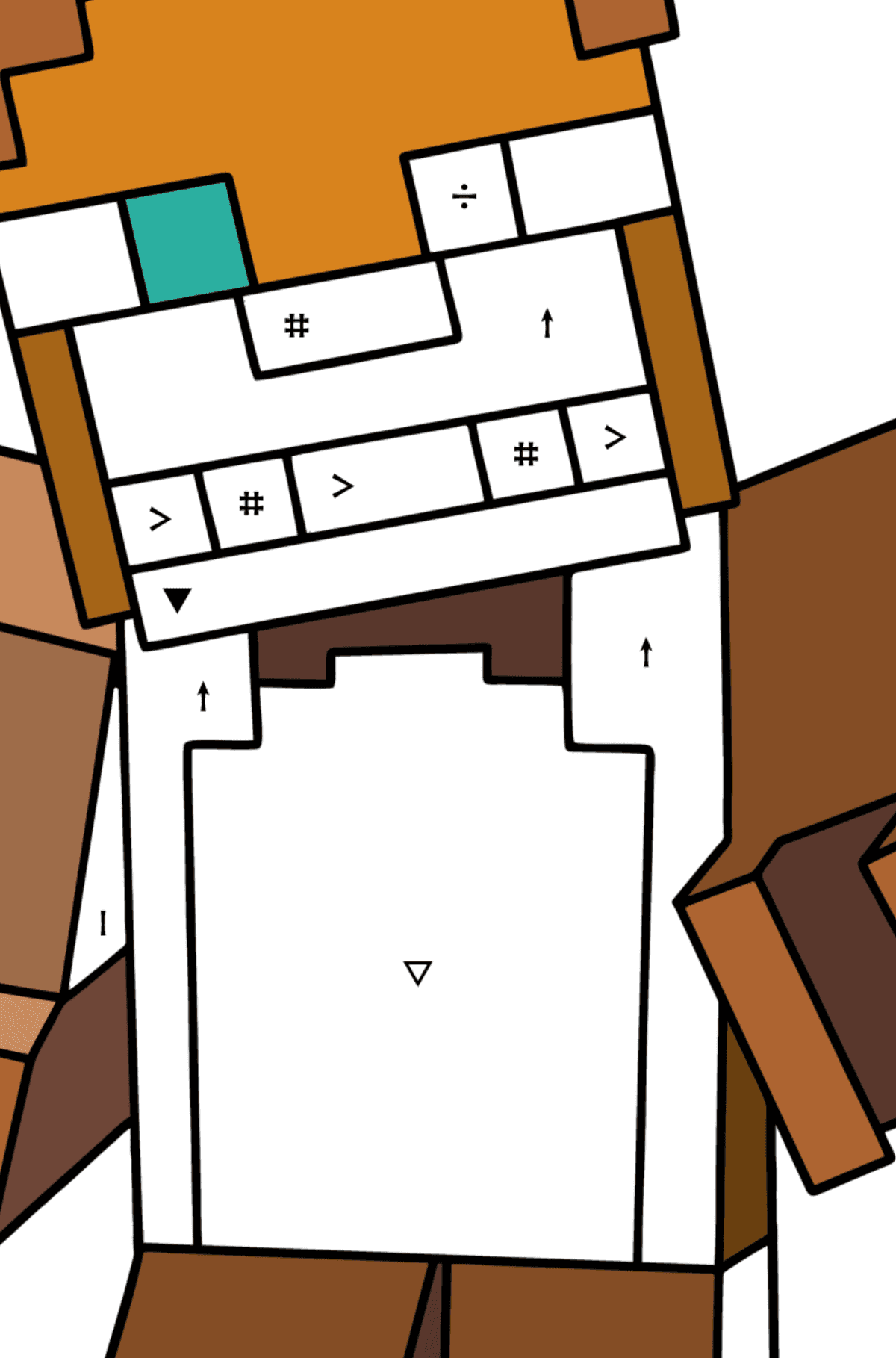 Kolorowanka Minecraft Freddy - Kolorowanie według symboli dla dzieci