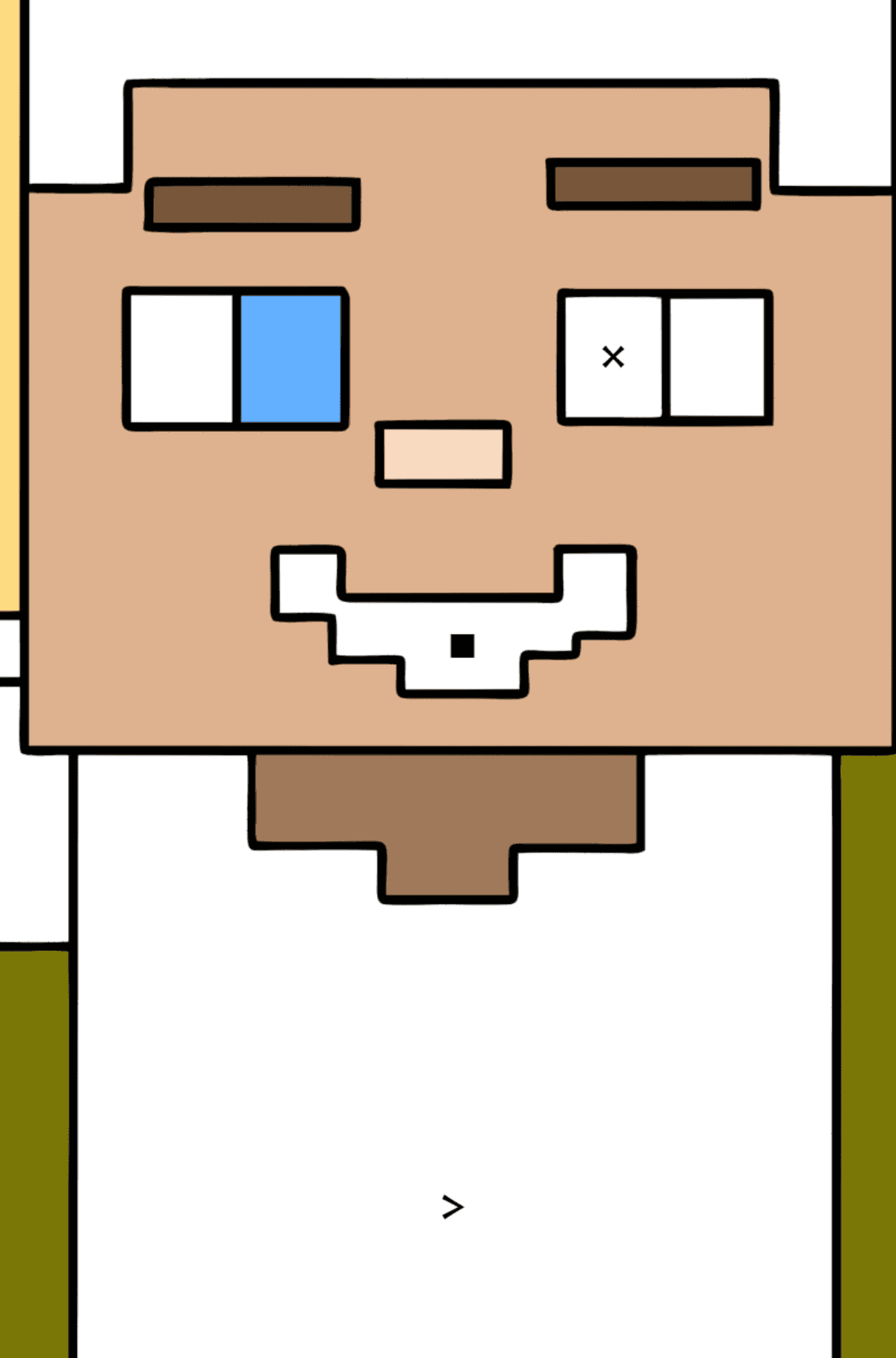 Minecraft Grotesque Steve coloring page - Coloring by Symbols for Kids