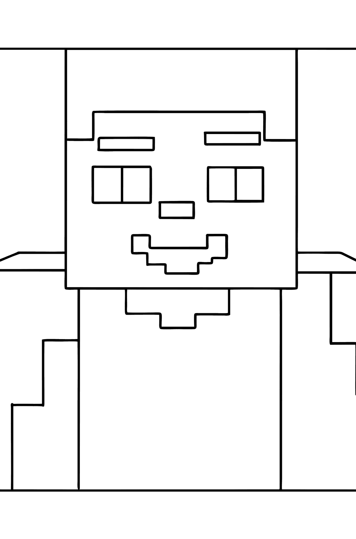 Kolorowanka Minecraft Grotesque Steve - Kolorowanki dla dzieci