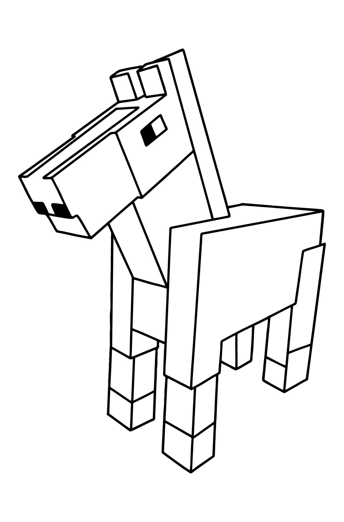 Coloriage Minecraft Horse - Coloriages pour les Enfants