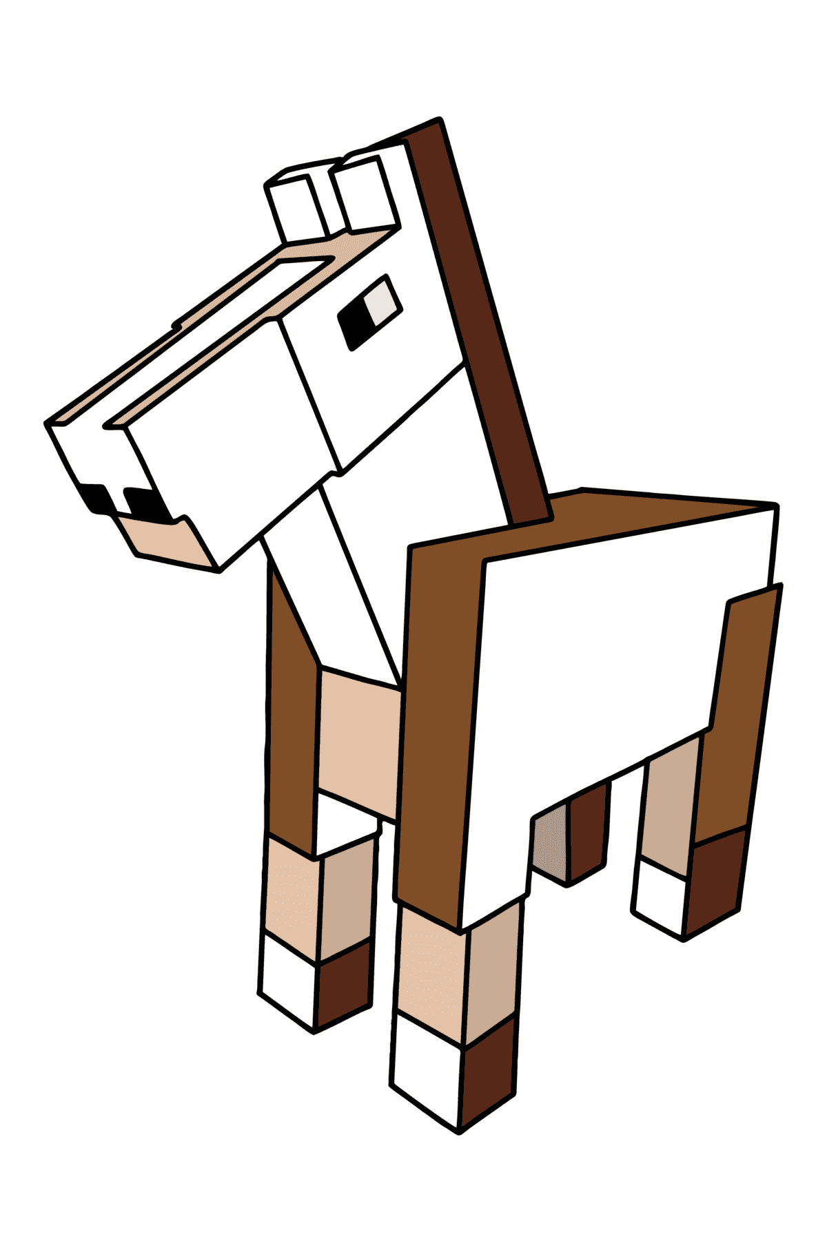 Mewarnai gambar Minecraft Horse - Mewarnai gambar untuk anak-anak