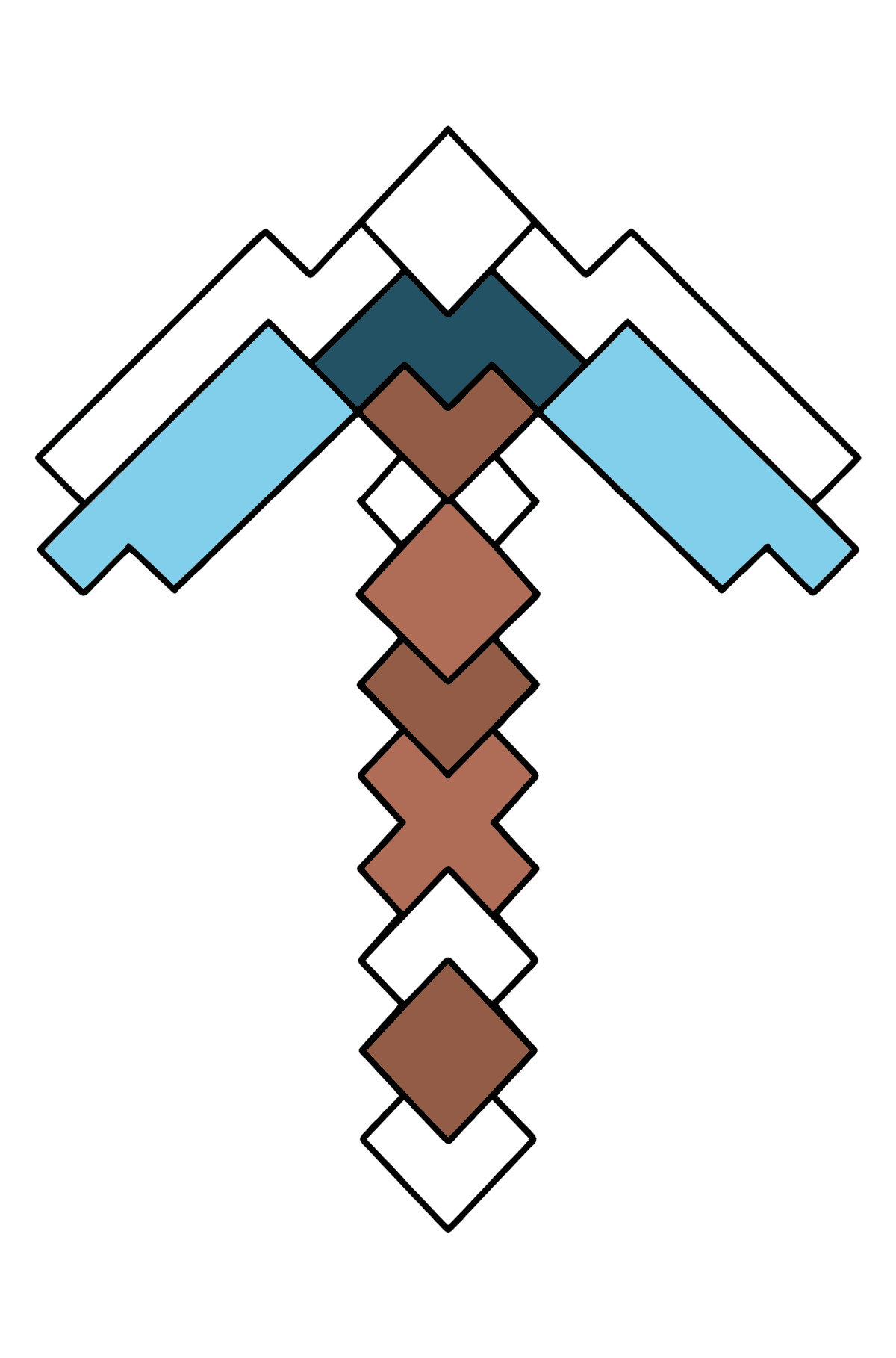 Desenho de Minecraft Pickaxe para colorir - Imagens para Colorir para Crianças