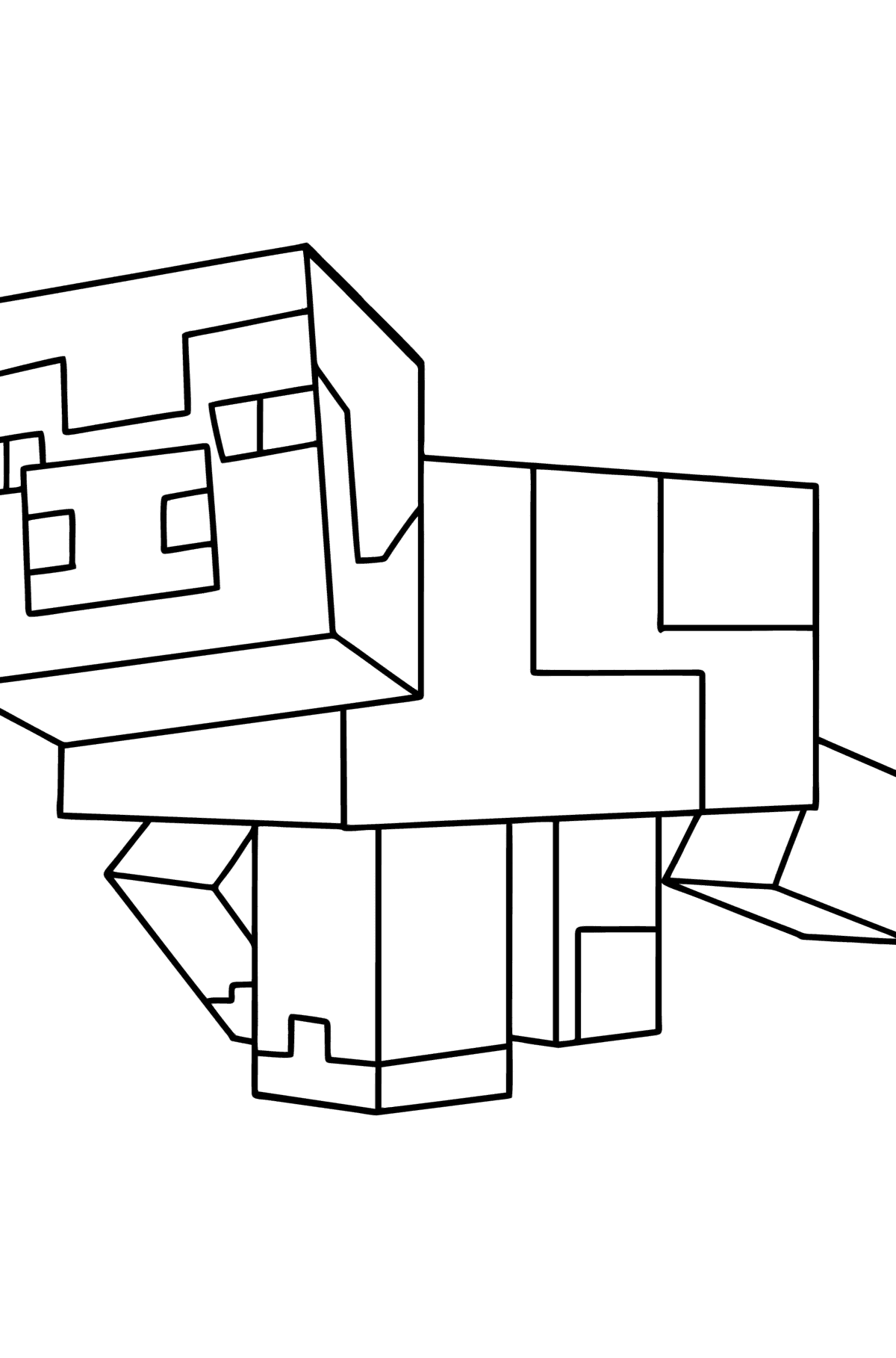 Tegning til fargelegging Minecraft Pig - Tegninger til fargelegging for barn
