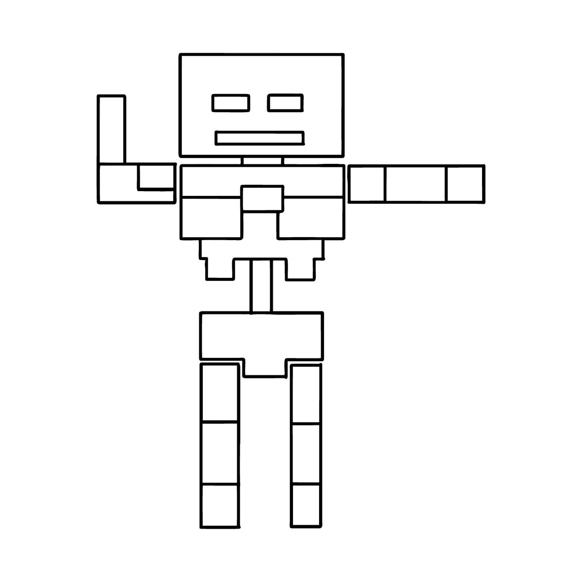 Wither Skeleton Minecraft Coloring Page