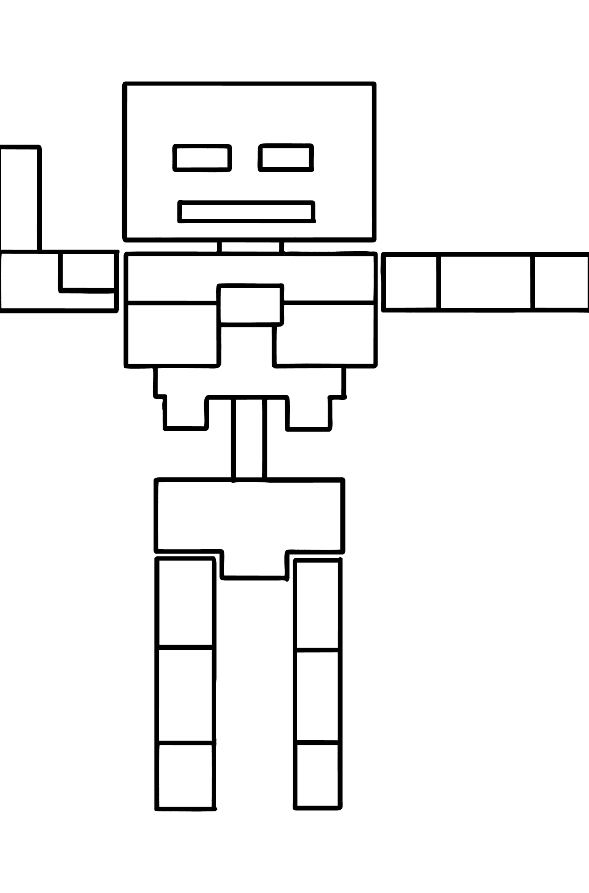 Värityskuva Minecraft Skeleton - Värityskuvat lapsille
