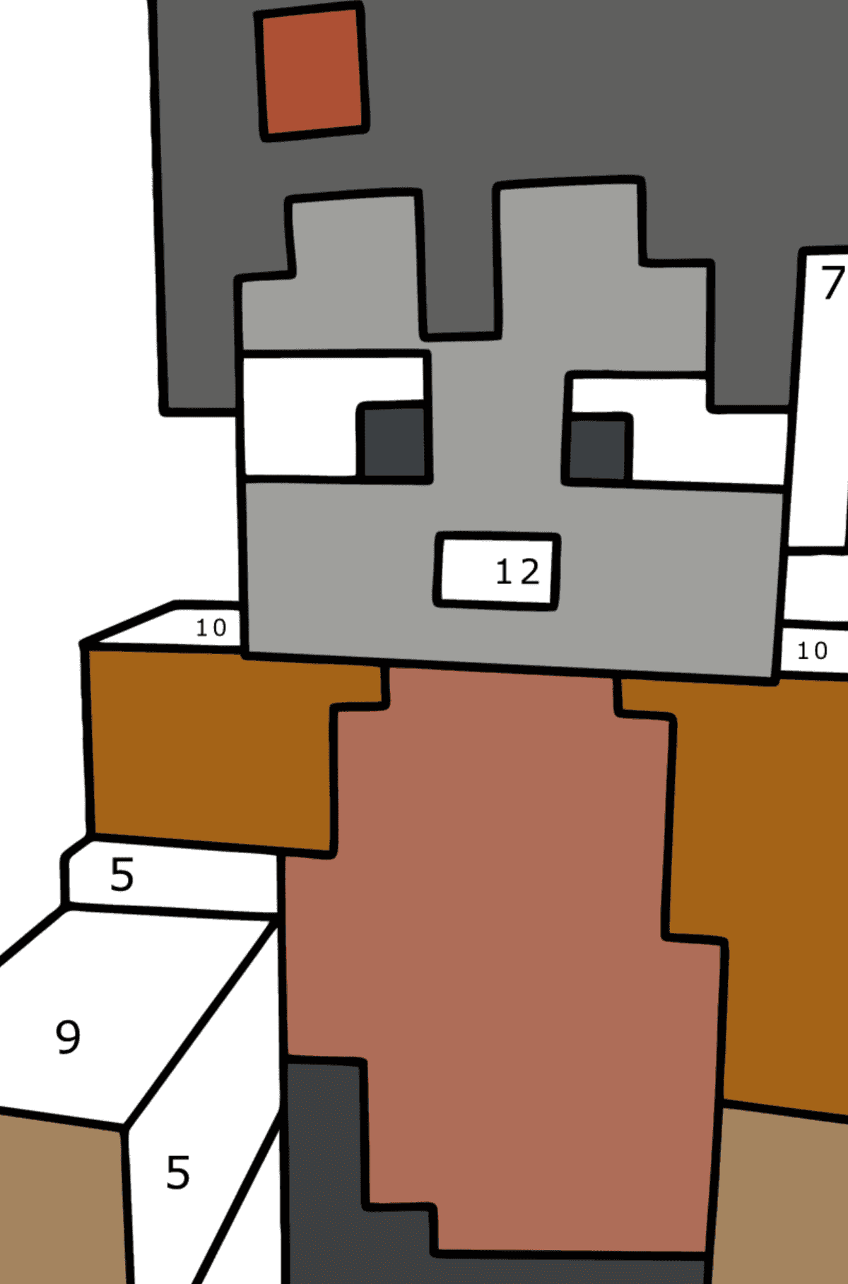 Boyama sayfası Minecraft Stampy - Sayılarla Boyama çocuklar için