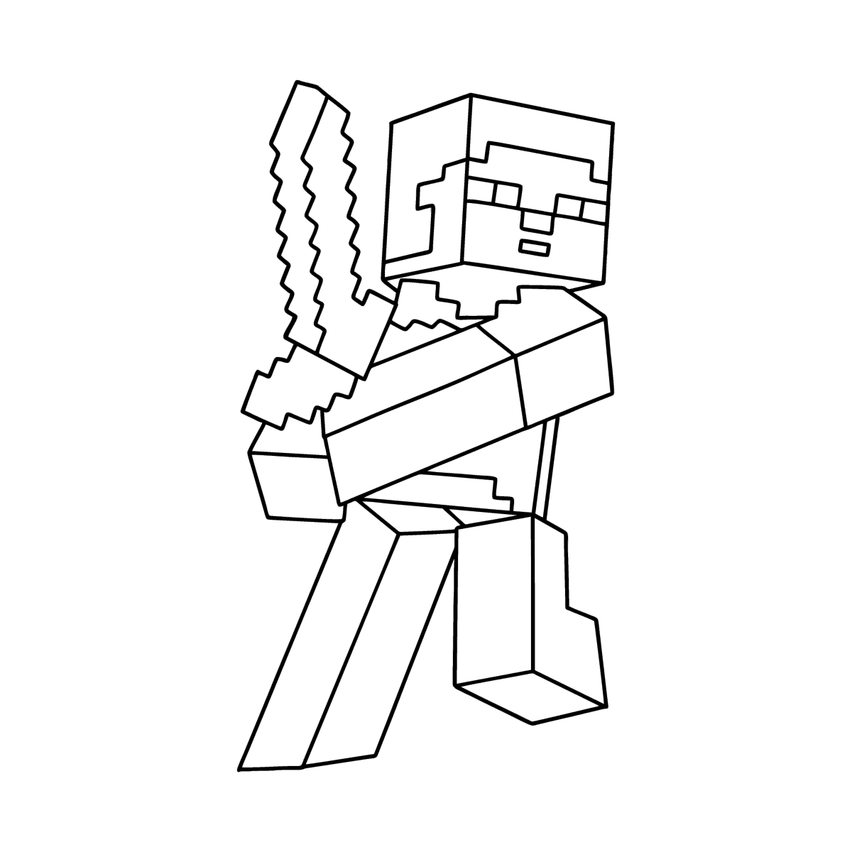 Desenho de Minecraft Steve Sorridente para colorir