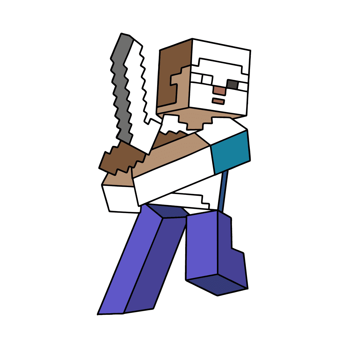 Steve Coloring Page Minecraft Minecraft Steve Coloring Pages