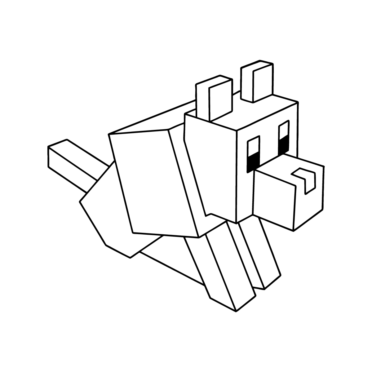 minecraft dog coloring pages
