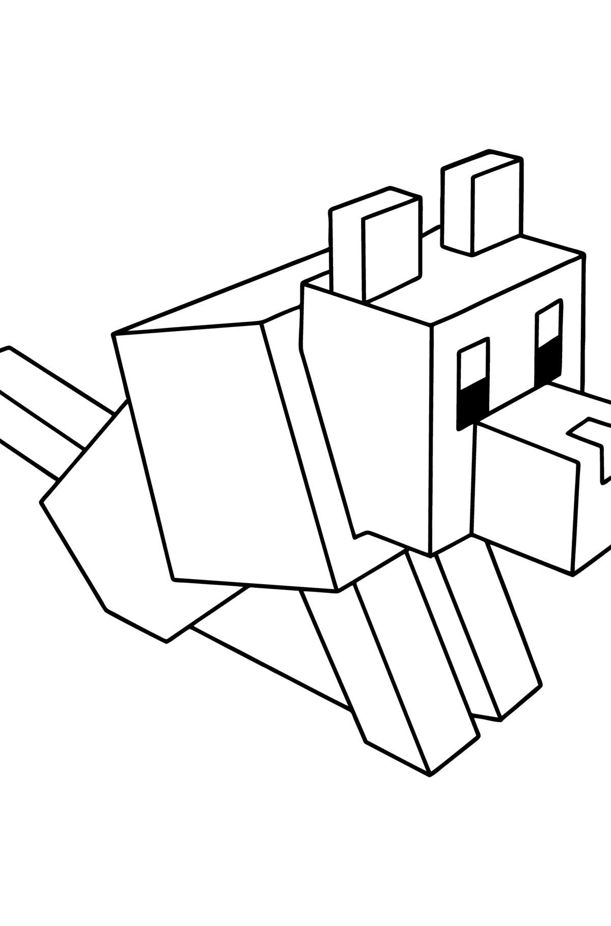 Dibujo de Minecraft Wolf para colorear - Dibujos para Colorear para Niños
