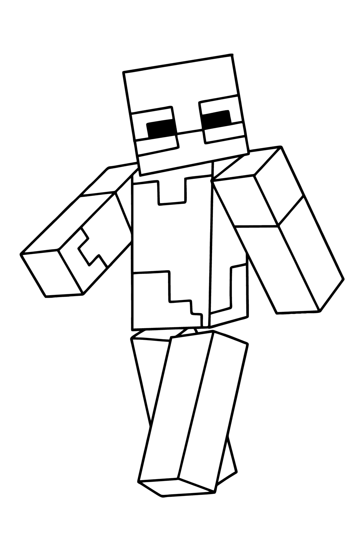 Minecraft Zombie coloring page - Coloring Pages for Kids