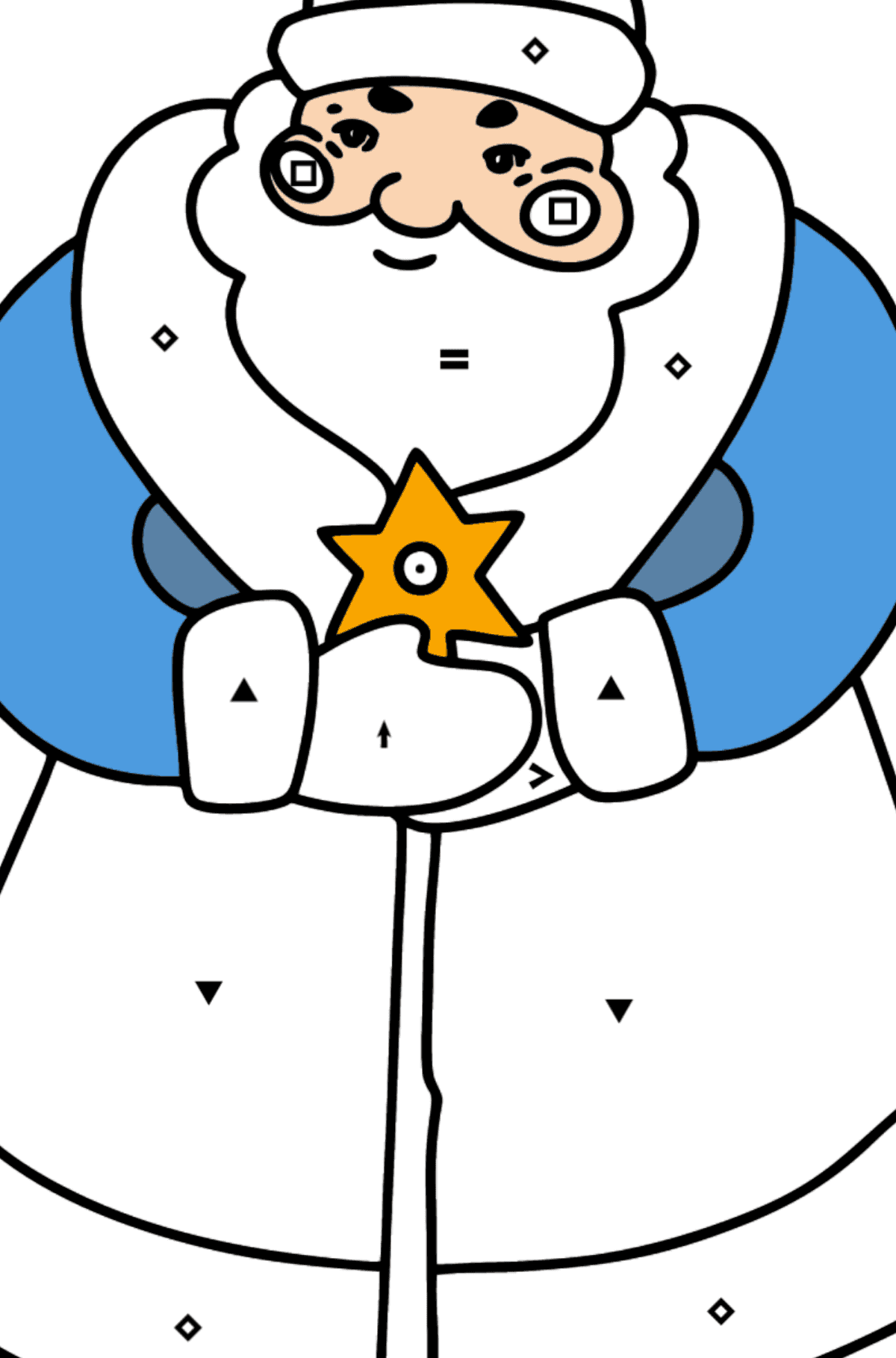 Good Father Frost coloring page - Coloring by Symbols for Kids
