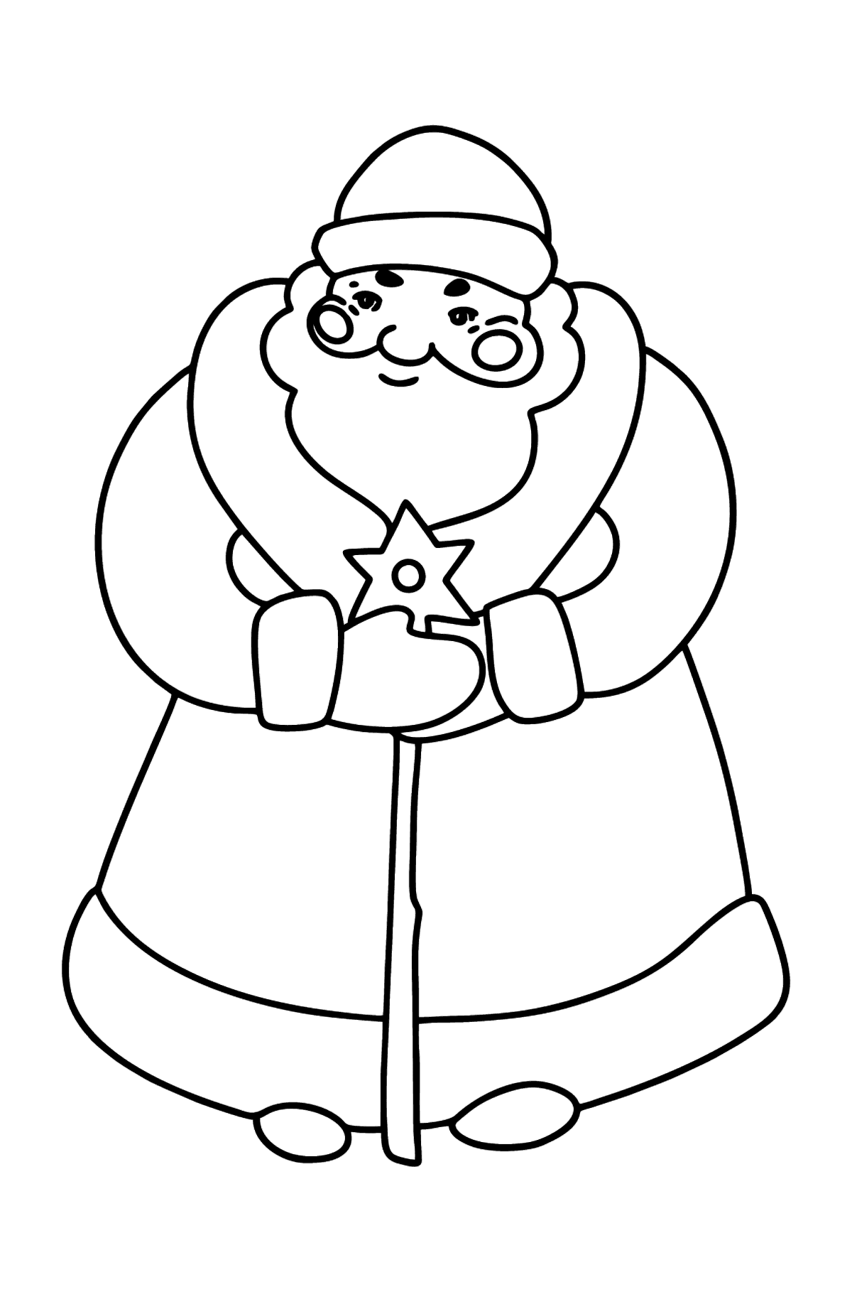 Tegning til farvning god julemand - Tegninger til farvelægning for børn