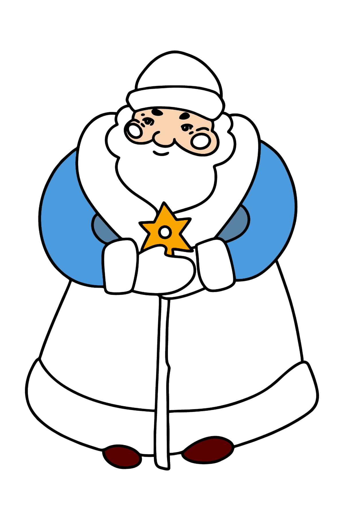 Tegning til farvning god julemand - Tegninger til farvelægning for børn