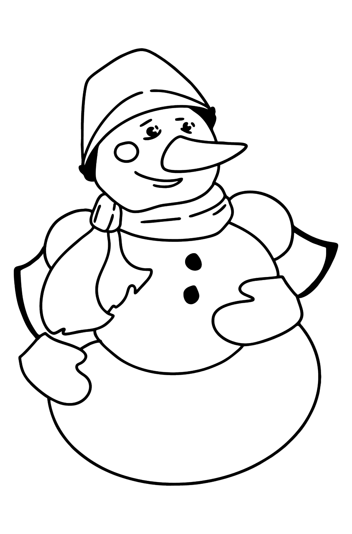 Dibujo de muñeco de nieve para colorear - Dibujos para Colorear para Niños