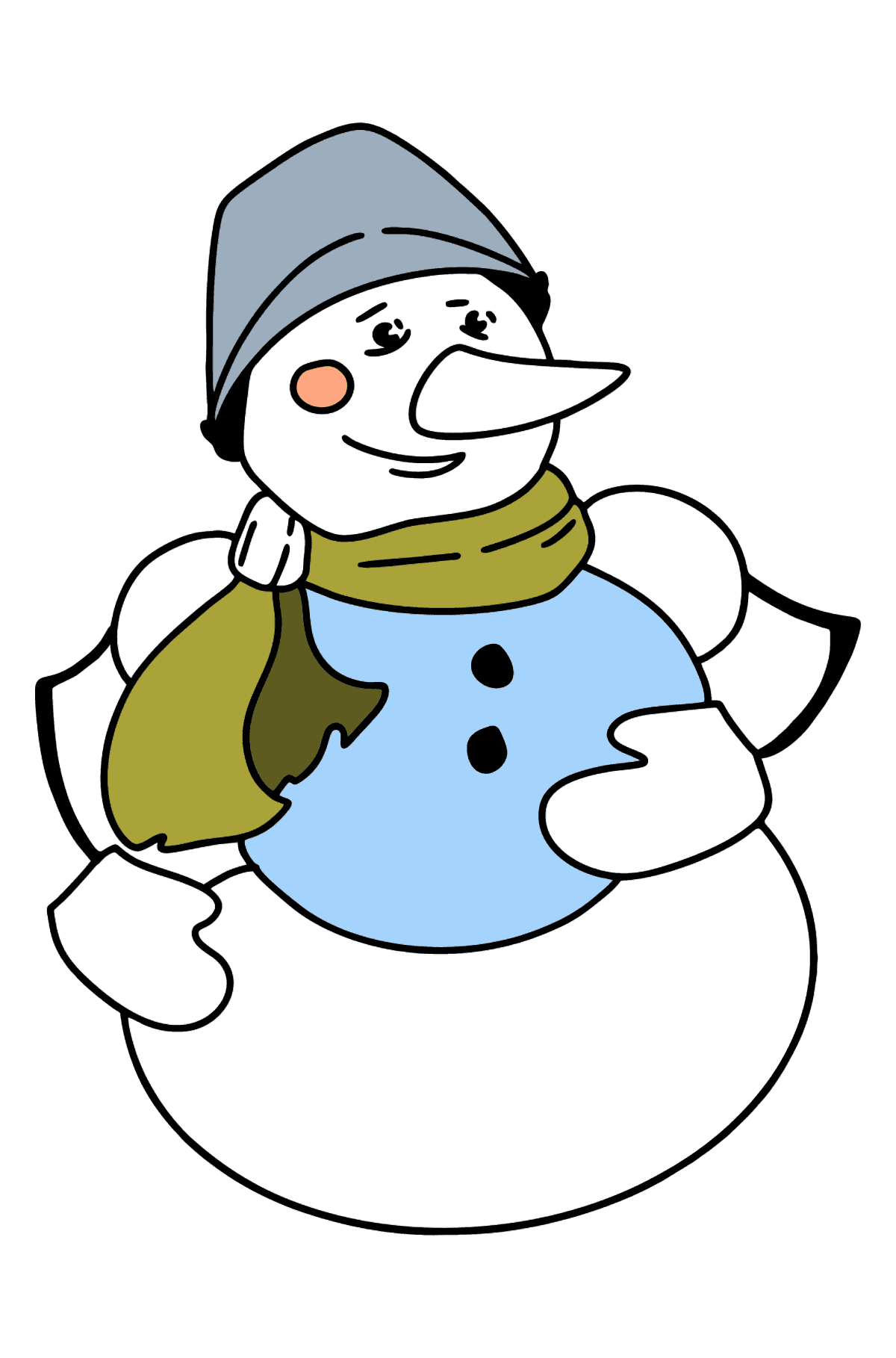 Раскраска снеговик - Картинки для Детей