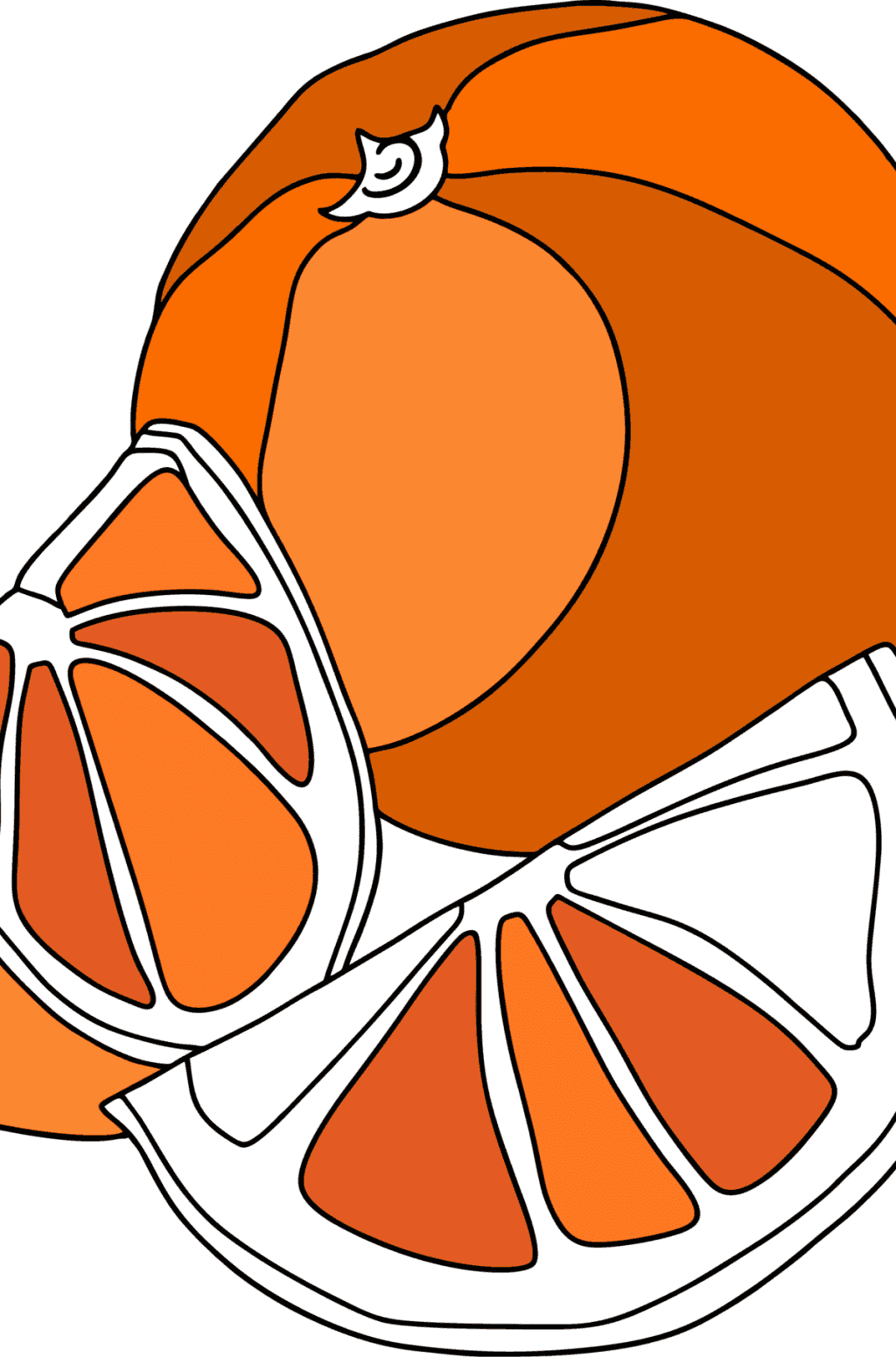 Naranja de dibujos animados para colorear imprime y en l nea