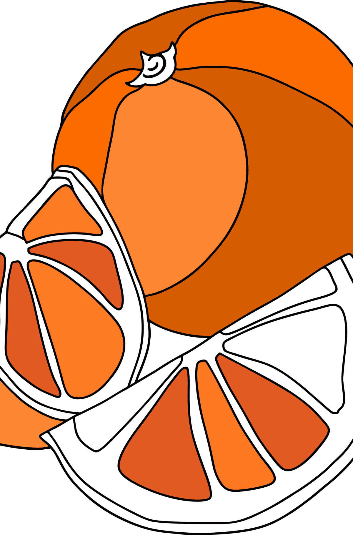 Долька апельсина раскраска