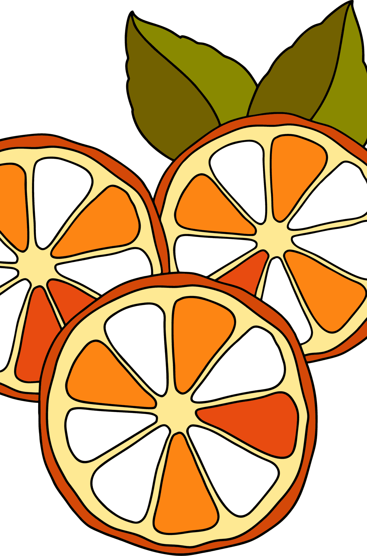 Desenho Três laranjas para colorir - Imagens para Colorir para Crianças