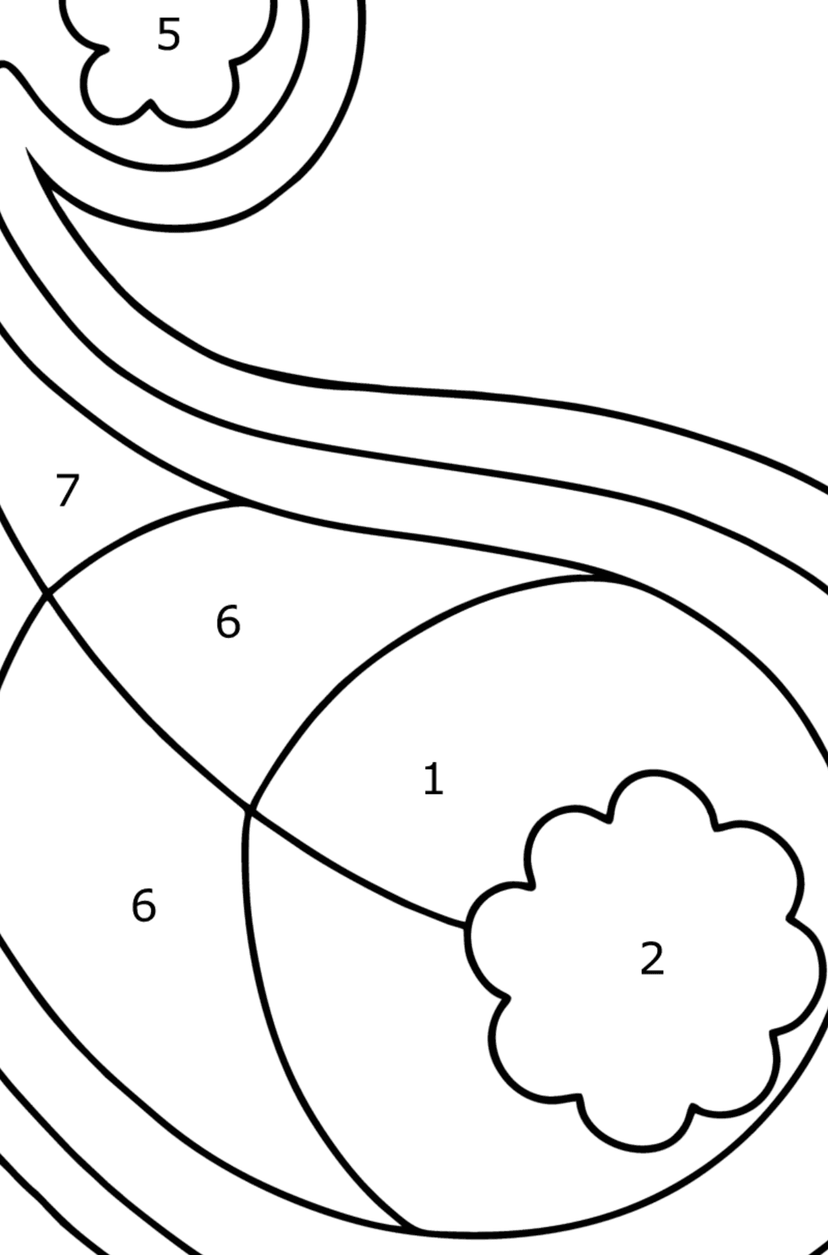 Розмальовка простий пейслі - Розмальовки за номерами для дітей