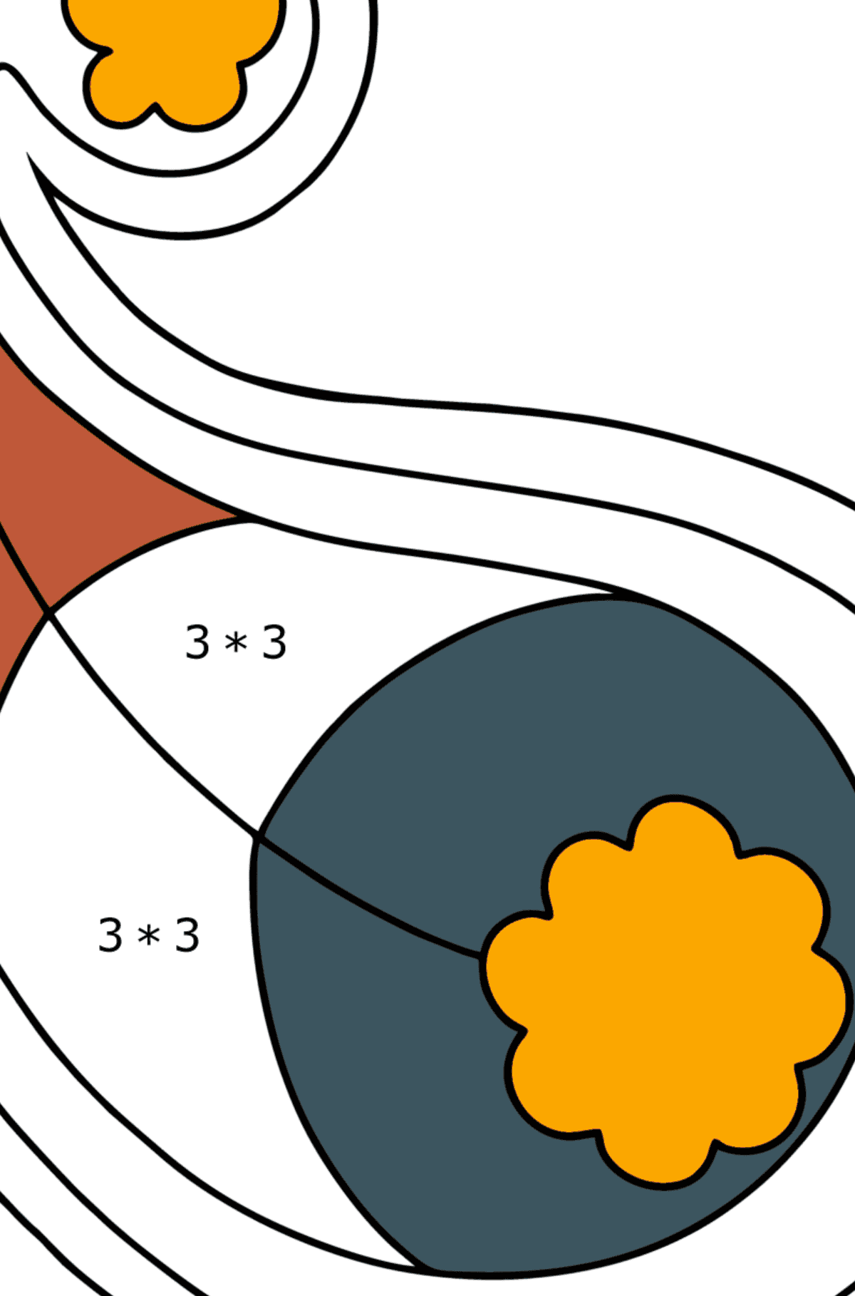 Kolorowanka Prosty wzór Paisley - Kolorowanki matematyczne mnożenie dla dzieci