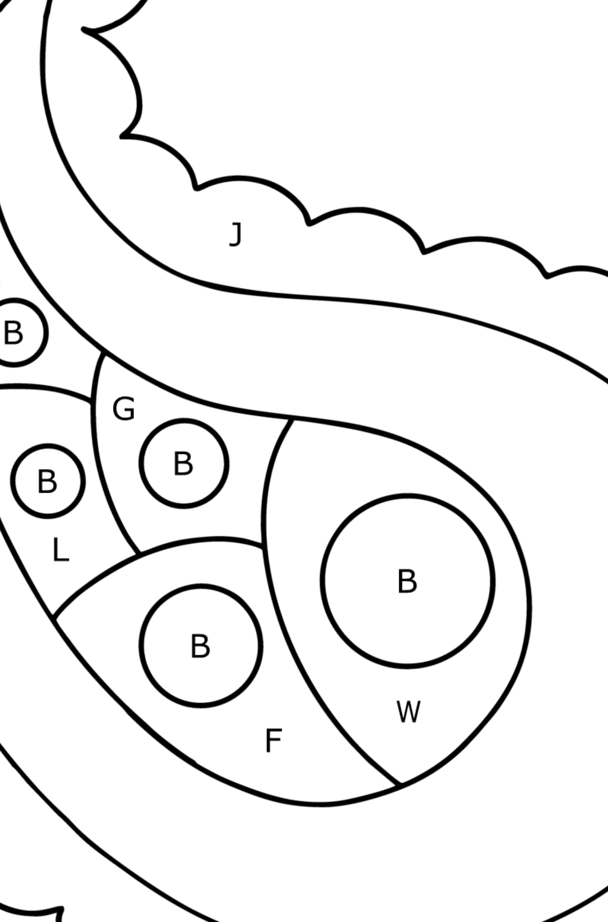 Kids Paisley coloring page - Coloring by Letters for Kids
